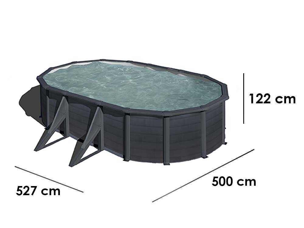 Gre Kea Oval 500x300x120cm - Aufstellpool aus Stahl