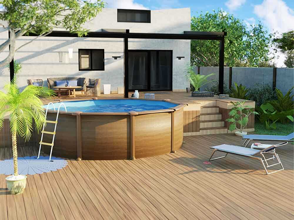 Gre Pacific rund Ø460 x 120 cm - Stahlwandpool – Bild 4