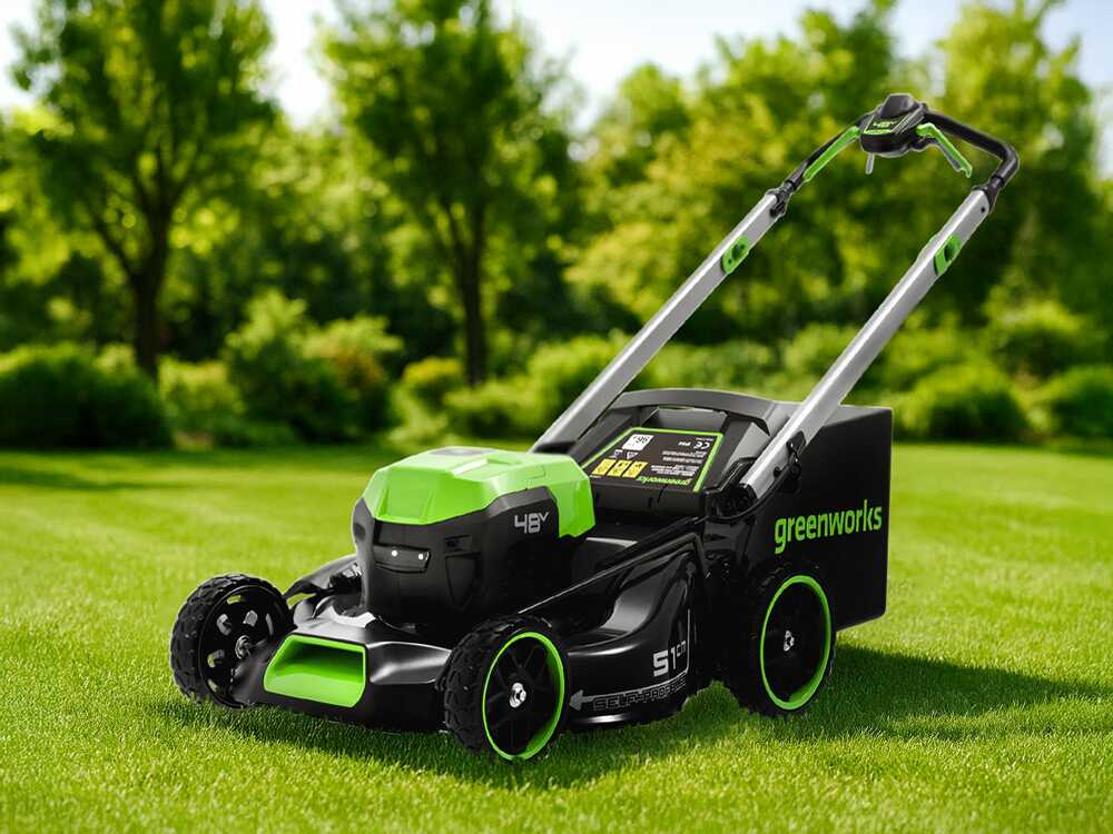 Greenworks GD48LM51SPIIK5 - Akku-Rasenmäher mit Eigenantrieb - 48V/5Ah - Schnittbreite 51 cm