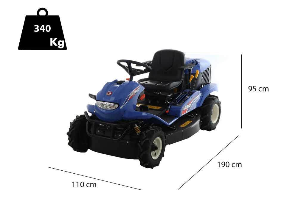 Hochgras-Rasentraktor Iseki SRA 950A 2wd - Kawasaki Motor 726 cm³ -  Zweistufiges Hydrostat-Getriebe