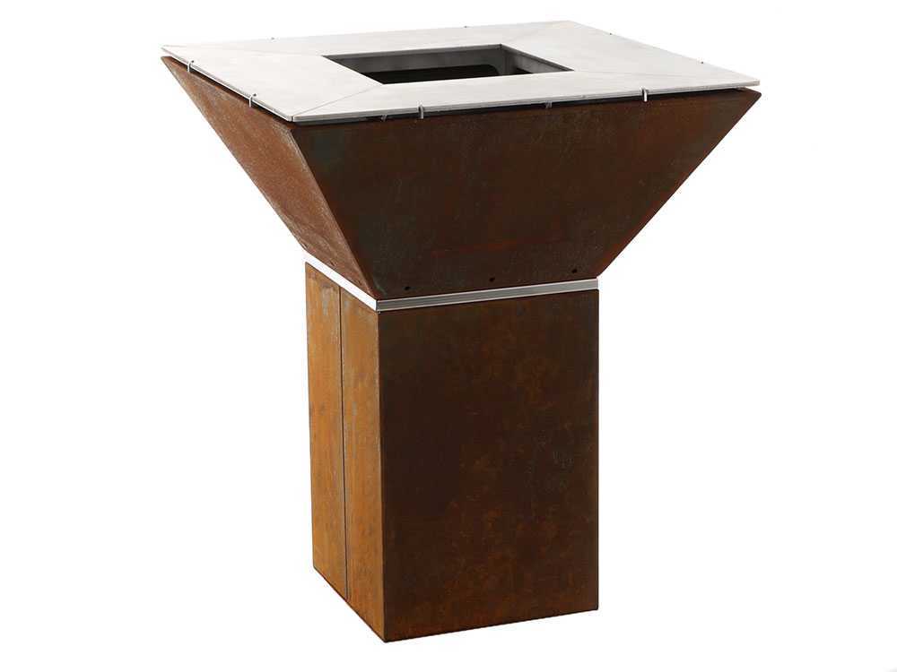 Holzkohlegrill COLORADO - 80x80 cm Grillrost - Gehäuse komplett aus Corten – Bild 3