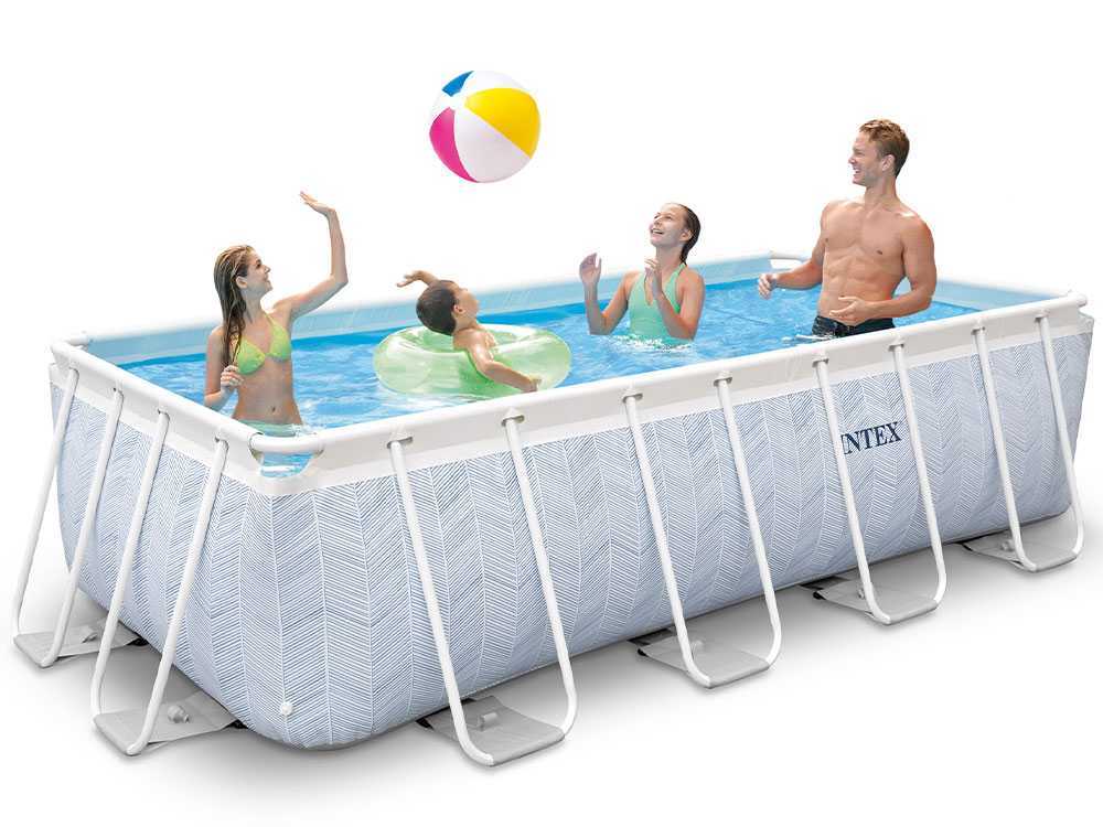 Intex Prisma Frame Chevron 26780NP - 400x200x100 cm - Aufstellpool + Filterpumpe und Poolleiter – Bild 3