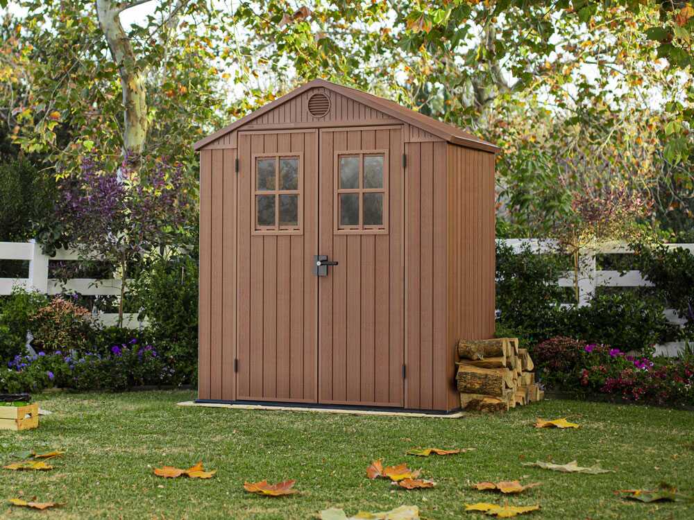Keter Darwin braun - Gartenhaus - mit Frontfenstern - 190x122x221 cm – Bild 3