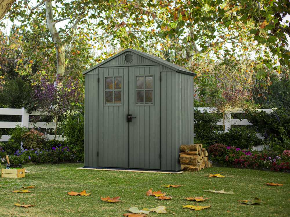 Keter Darwin grün - Gartenhaus - mit Frontfenstern - 190x122x221 cm – Bild 3