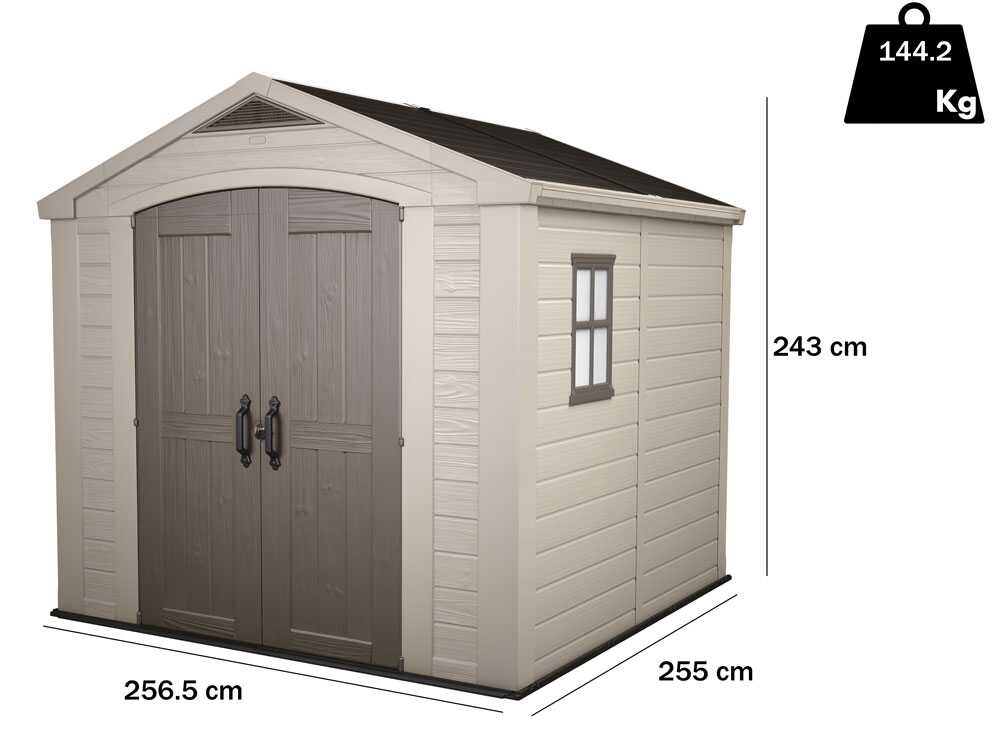 Keter Factor beige - Gartenhaus - mit Seitenfenster - 256.5x255x243 cm