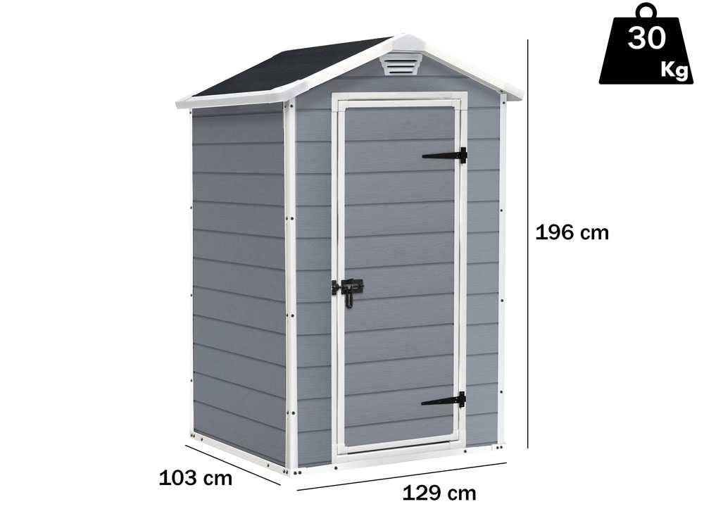 Keter Manor grau - Gartenhaus Schuppen - 129x103x196 cm