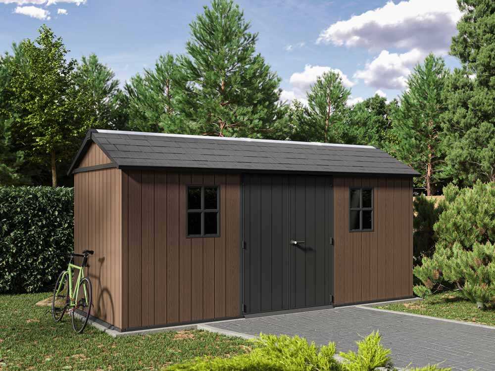 Keter Newton plus 7515/1575 - Gartenhaus - Mit zweiflügeliger Tür und Fenstern - 230x476x246 cm – Bild 3