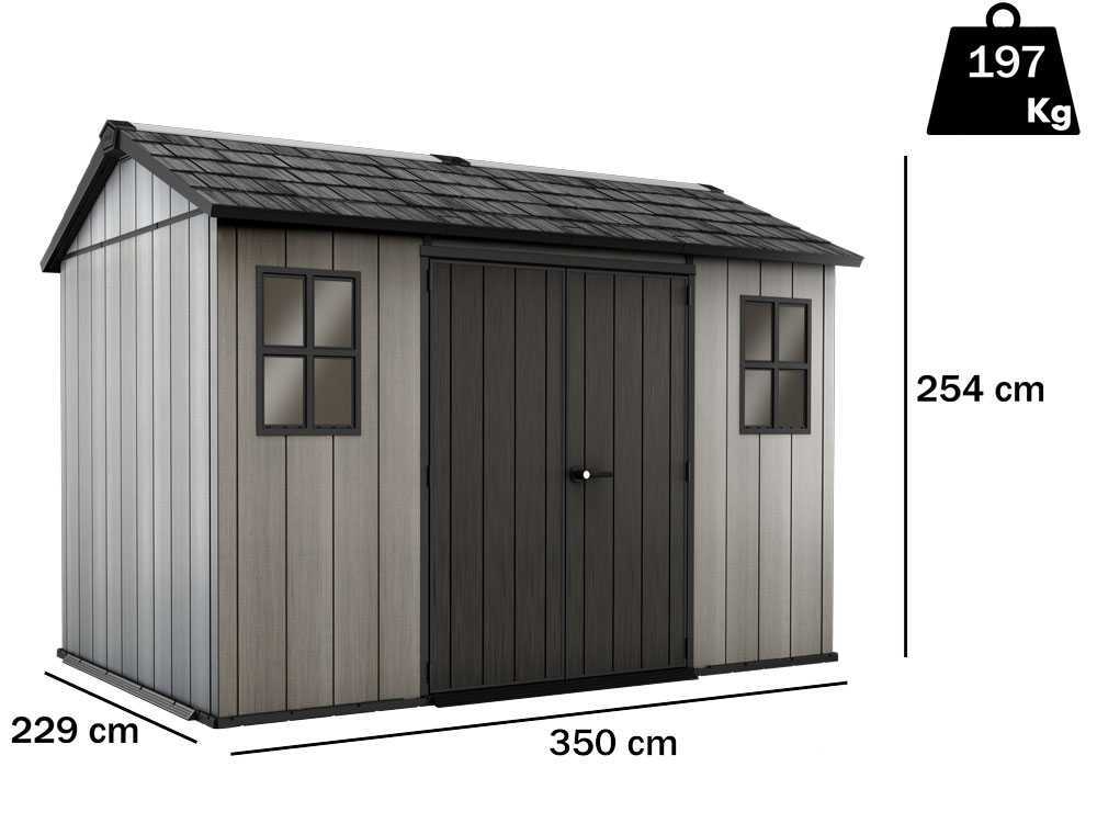 Keter Oakland 1175 - Gartenhaus - mit Seitenfenstern - 350x229x254 cm