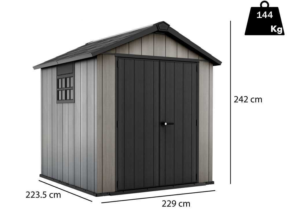 Keter Oakland 757- Gartenhaus - mit Doppeltür und Fenster - 229x223.5x242 cm