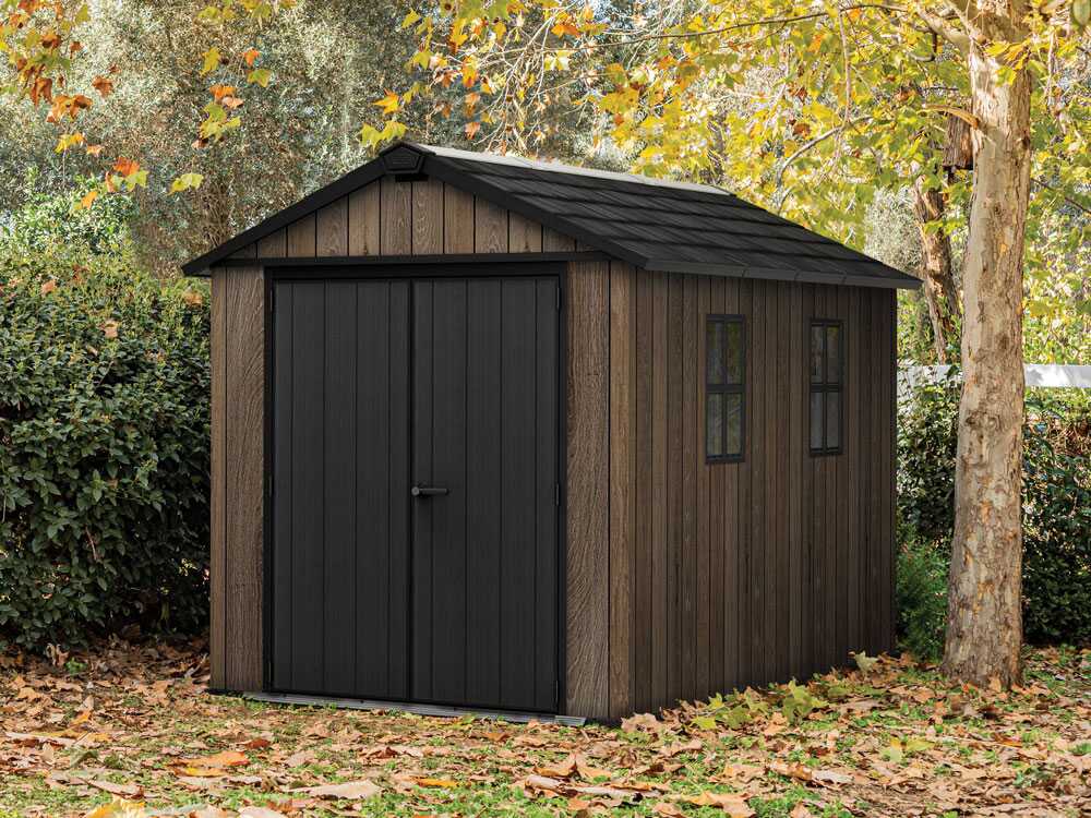 Keter Signature Walnut 7511/1175 – Gerätehaus – Mit Fenstern – 230 x 350 x 246 cm