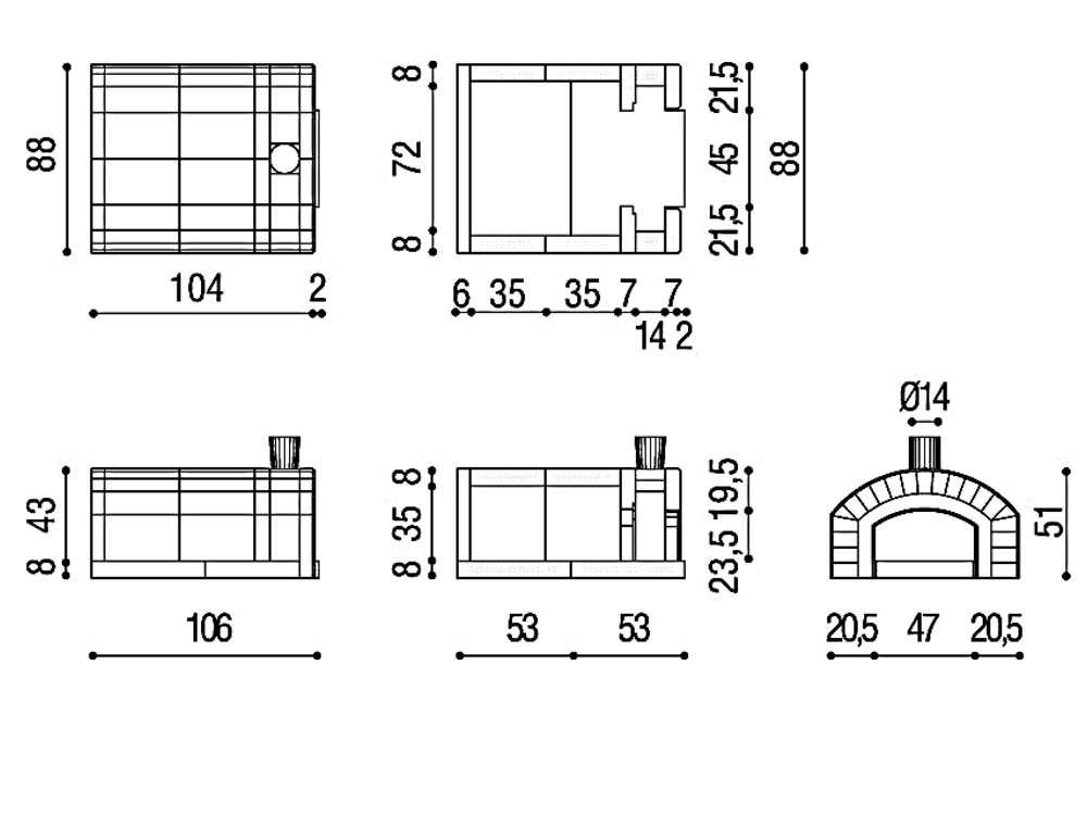 Linea VZ Capri - Einbau-Holzbackofen mit Backfläche 72x70 cm - Backkapazität 3 Pizzas – Bild 3