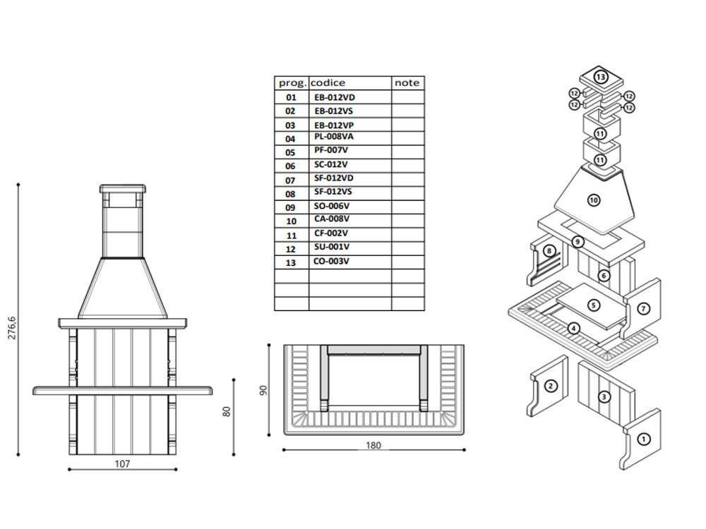 Linea VZ Panarea - Grillkamin für Brennholz/Holzkohle – Bild 3