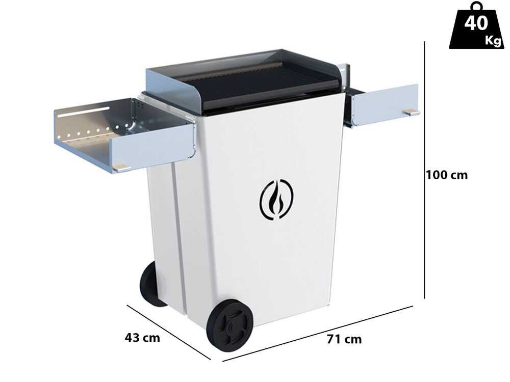 Linea VZ Party weiss - Pelletgrill mit Pyrolyse-Technologie auf Rädern