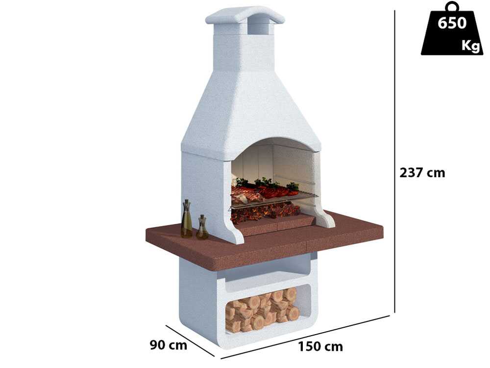 Linea VZ Portorotondo - Grillkamin - für Holz und Holzkohle