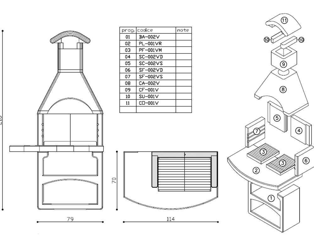 Linea VZ Treviso - Grillkamin für Holzkohle – Bild 3