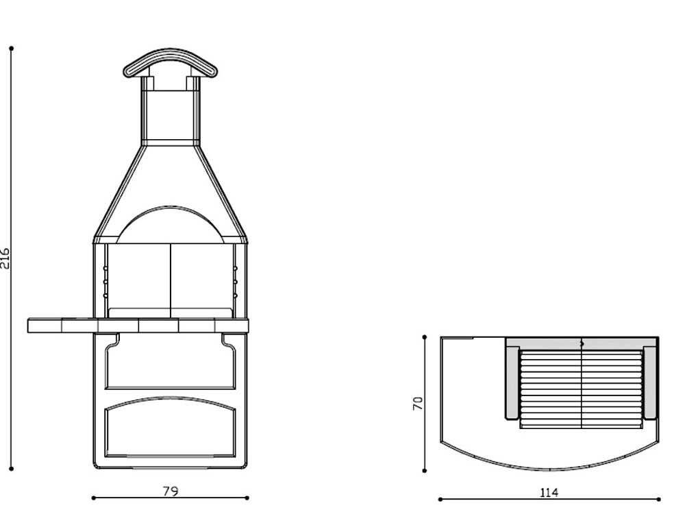 Linea VZ Treviso - Grillkamin für Holzkohle – Bild 4