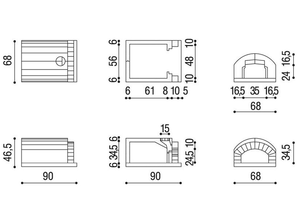 Linea VZ Vesuvio - Einbau-Holzbackofen mit Backraum 56x61 cm - Backkapazität 2 Pizzas – Bild 4
