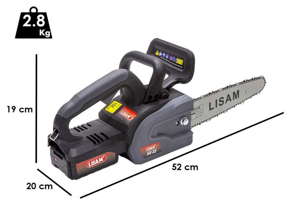 LISAM SG 22 - Akku-Baumpflegesäge 2X18V 2Ah - Schwert 25 cm