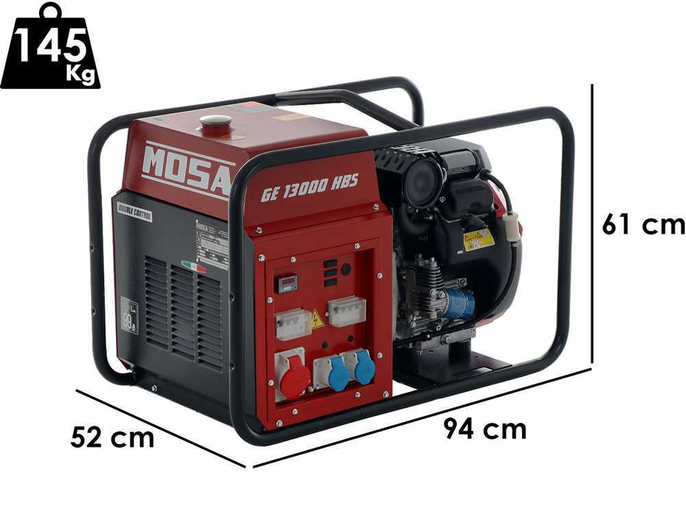 MOSA GE 13000 HBS - Benzin-Stromerzeuger 10.4 kW - Dauerleistung 9 kW 400V - Honda Motor GX630
