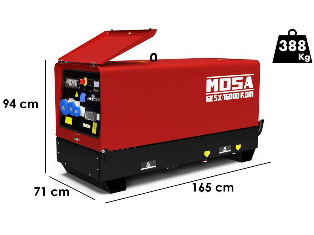 MOSA GE SX 16000 KDM - Diesel Notstromaggregat leise  - 14.4 kW - Dauerleistung 13.2 kW - 230V + ATS - Kohler Motor KDW1003