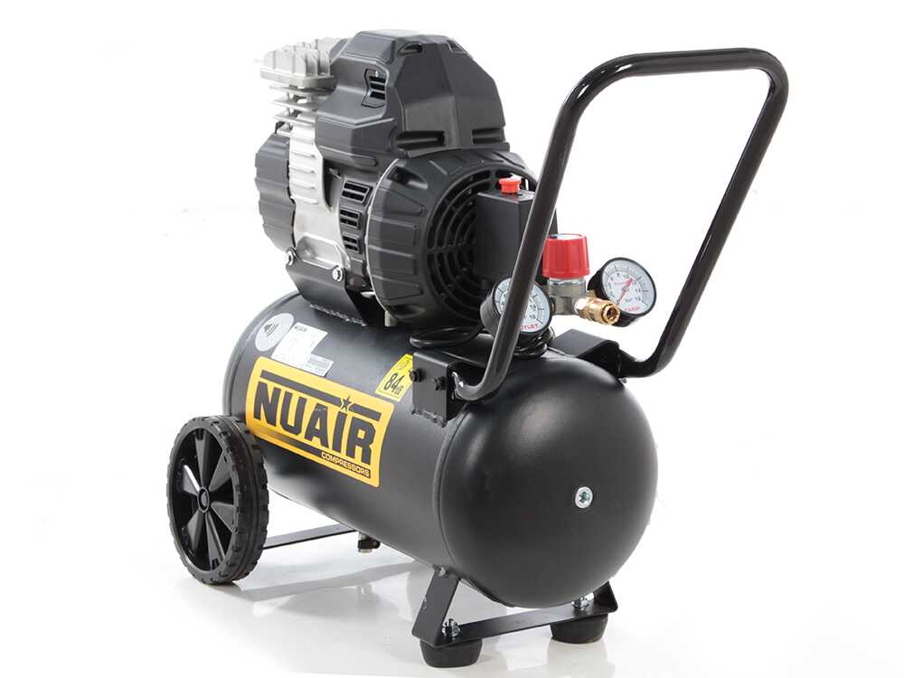 Nuair Sil Air 244/24 - Elektrischer Kompressor mit Wagen - Motor 1.5 PS, 24 Lt, oilless, leise – Bild 3