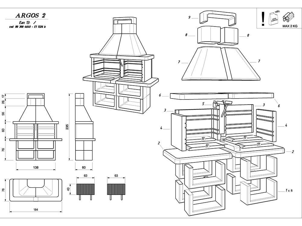 Palazzetti Argos - Grillkamin aus Beton - 3 in 1 – Bild 3