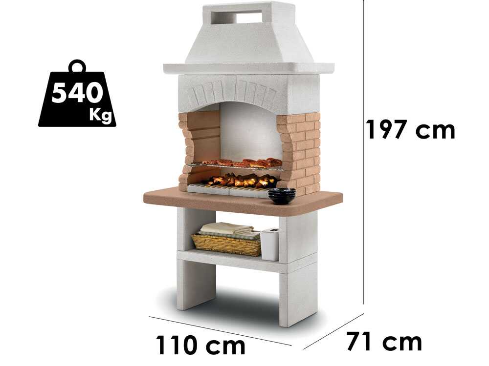 Palazzetti Gran Canaria - Grillkamin aus Beton - Grillrost 68x40 cm