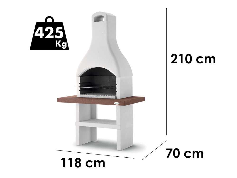 Palazzetti Oslo 2 - Grillkamin aus Beton - Grillrost 68x40 cm