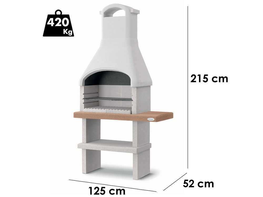 Palazzetti Rimini - Grillkamin aus Beton - Grillfläche 68x40 cm