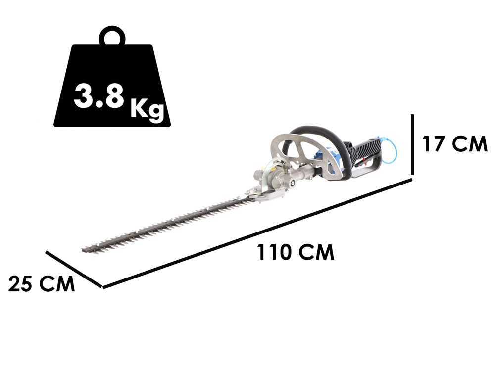 Pneumatische Heckenschere Paterlini - 60 cm Klinge - Neigung bis zu 90 Grad