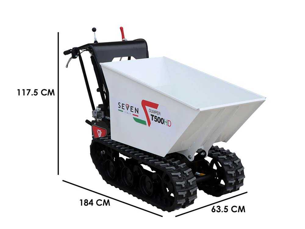 Raupendumper Seven Italy T500HD GX - Hydraulische Dumper Mulde - Tragfähigkeit 500 Kg