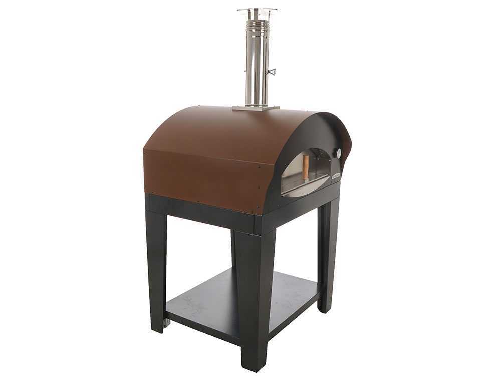 Rossofuoco Benni - Holzbackofen für den Außenbereich mit Wagen - braun – Bild 3