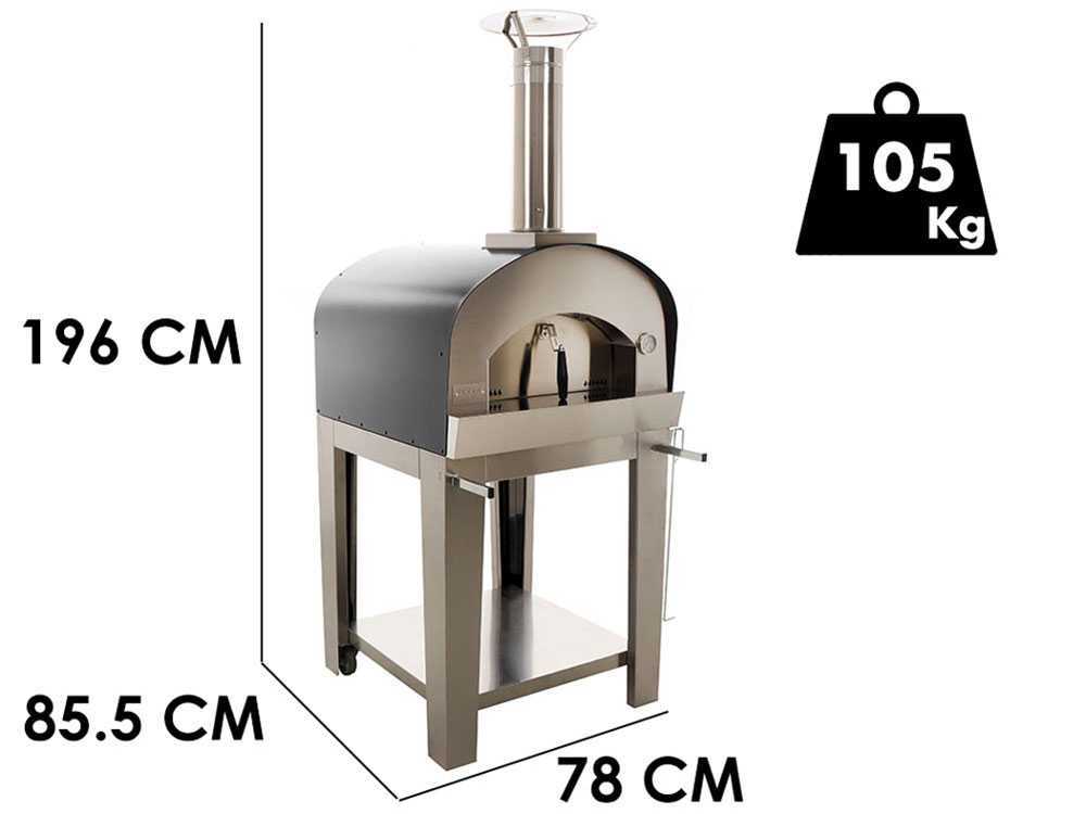 Seven Italy Persefone - Holzbackofen für draußen mit fahrbarem Untergestell - Anthrazit