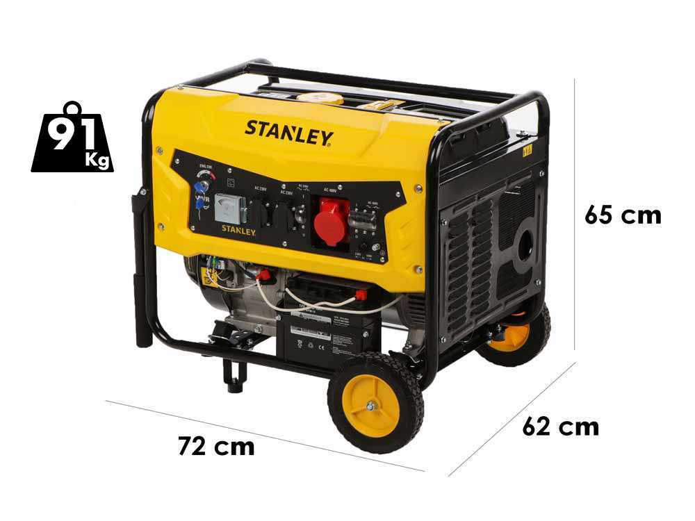 Stanley SG 7500B - Benzin Stromerzeuger - AVR - 7,5 kW - Dauerbetrieb 7 kW 400V