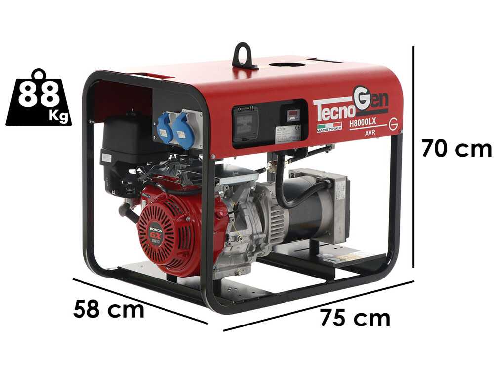 TecnoGen H8000LX - Benzin-Stromerzeuger 5.8 kW - Dauerleistung 5.2 kW - 230V