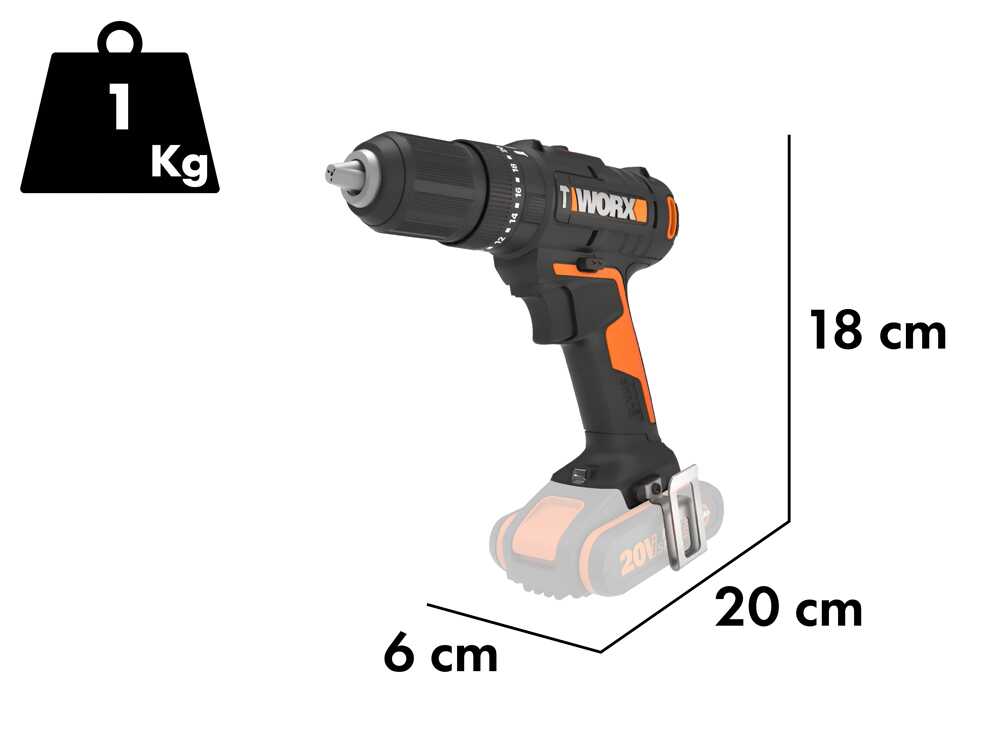 Worx WX370.9 - Akku-Bohrschrauber - Solo - OHNE AKKU UND LADEGERÄT