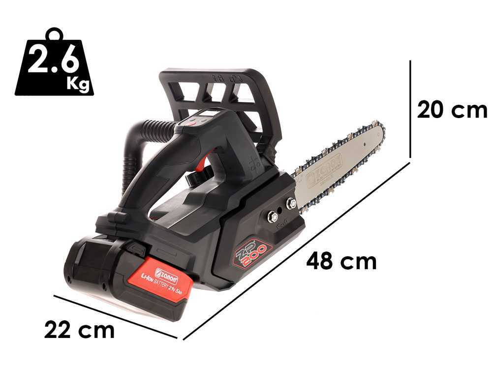 Zanon ZP 200 - Akku-Kettensäge - 2x 18V - 5Ah - 20cm Schwert